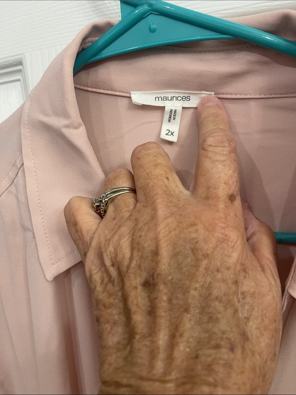 Maurices Blush Pink Button-Up Pocket Blouse - Picture 2 of 5